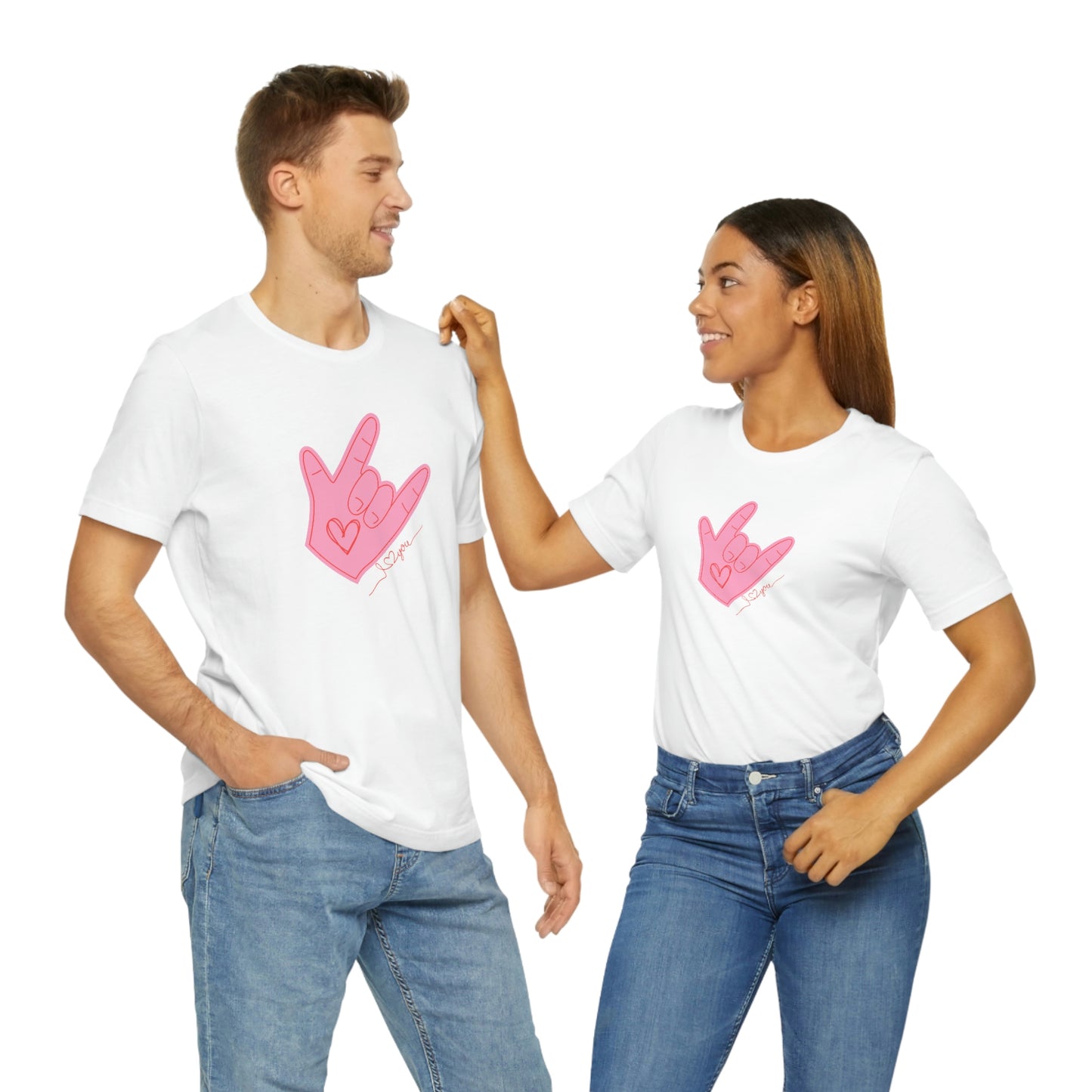 ASL Valentine's Day Bella+Canvas 3001 Unisex Jersey Short Sleeve Tee