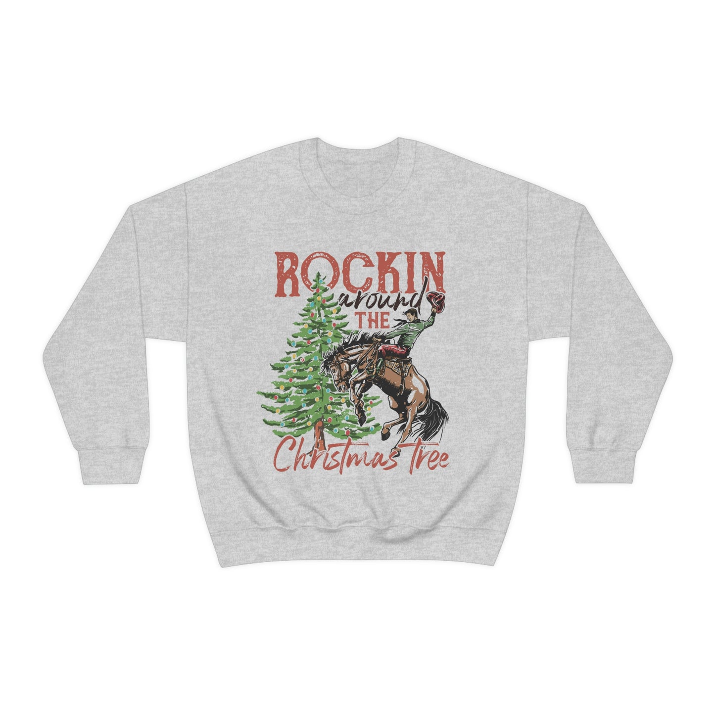 Country Christmas Rockin' around the Christmas Tree Women's Unisex Heavy Blend Crewneck Sweatshirt