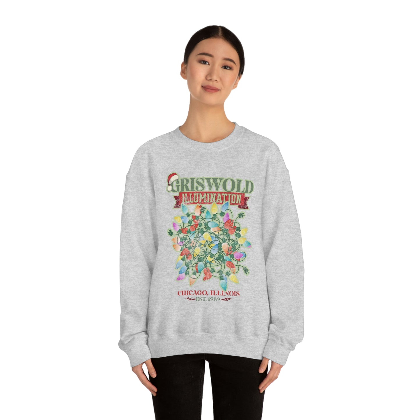 Griswold Illuminations Christmas Shirt Womens Unisex Heavy Blend Crewneck Sweatshirt