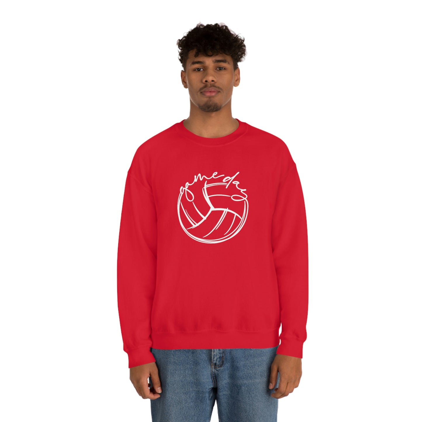 Volleyball Game Day Gildan 18000 Unisex Heavy Blend Crewneck Sweatshirt