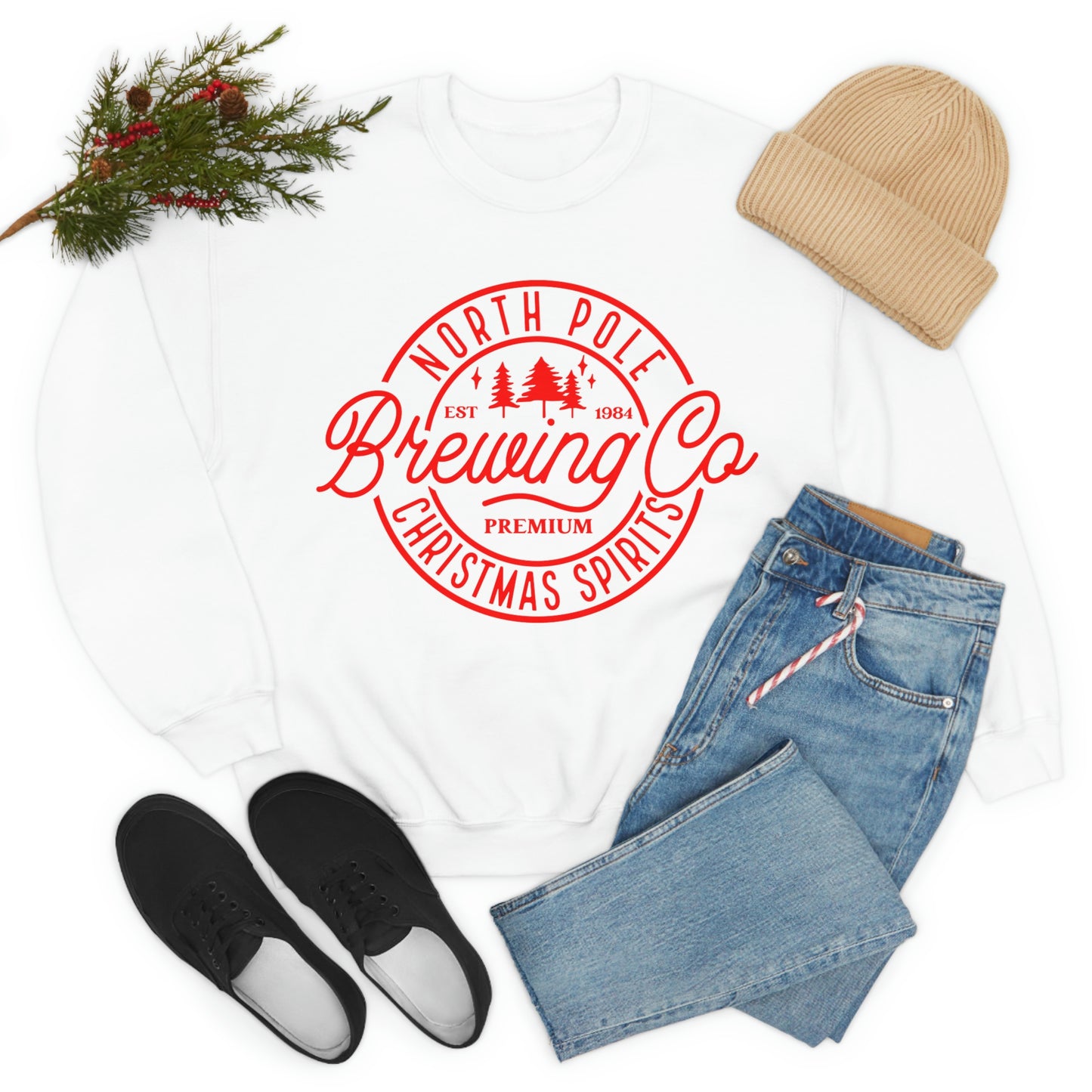 Christmas North Pole Brewing Company Heavy Blend Crewneck Sweatshirt