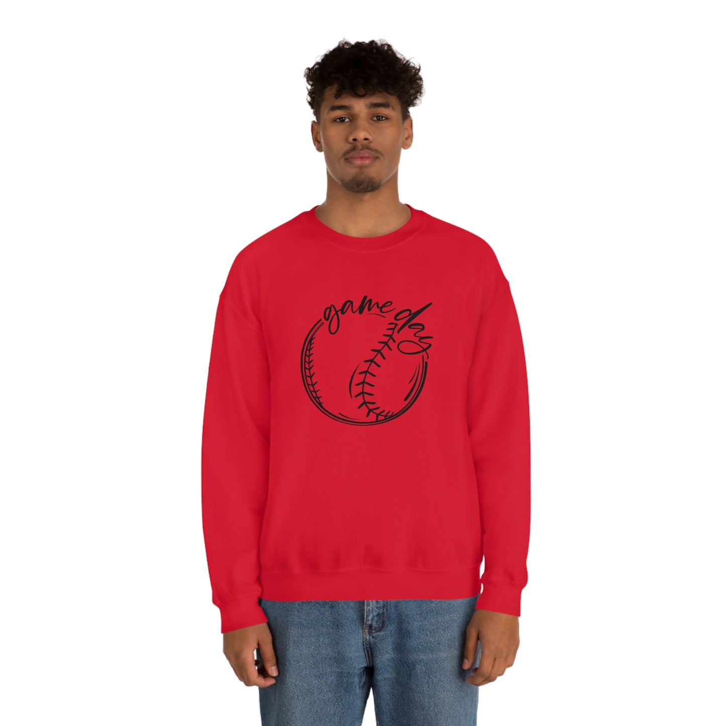 Baseball Game Day Gildan 18000Unisex Heavy Blend Crewneck Sweatshirt