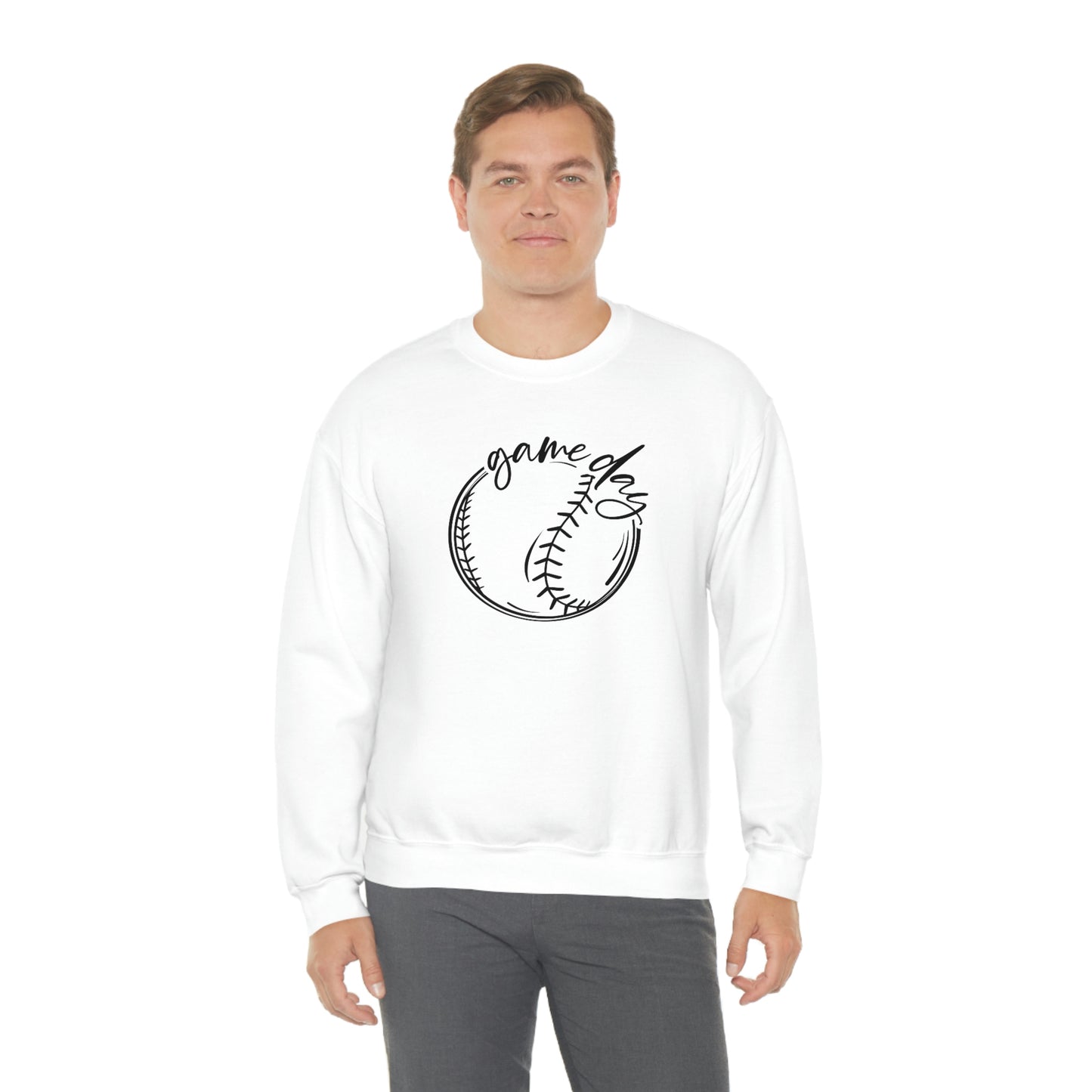 Baseball Game Day Gildan 18000Unisex Heavy Blend Crewneck Sweatshirt