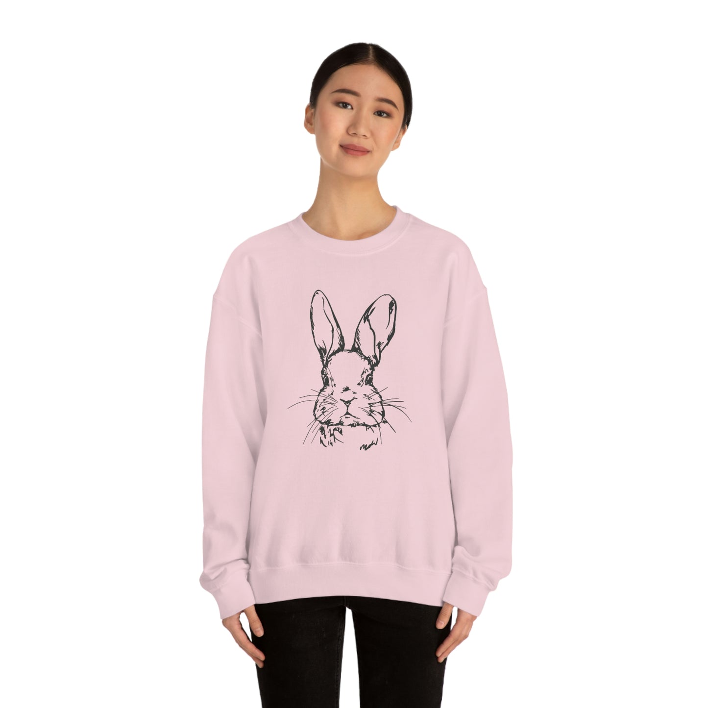 Happy Easter Spring Bunny Gildan 18000 Unisex Heavy Blend Crewneck Sweatshirt