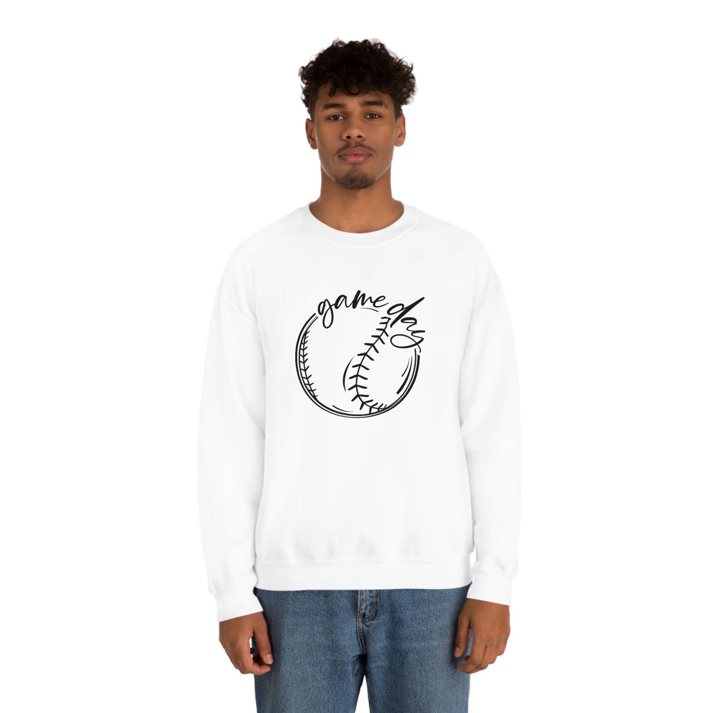 Baseball Game Day Gildan 18000Unisex Heavy Blend Crewneck Sweatshirt