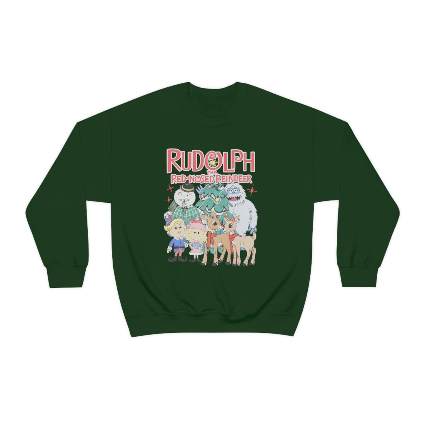 Throwback Rudolph Christmas Shirt Womens Unisex Heavy Blend Crewneck Sweatshirt