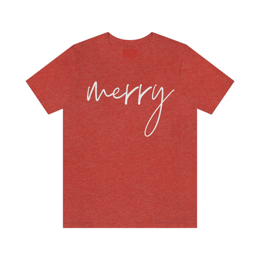 Bella+Canvas Merry Unisex Christmas Short Sleeve Tee