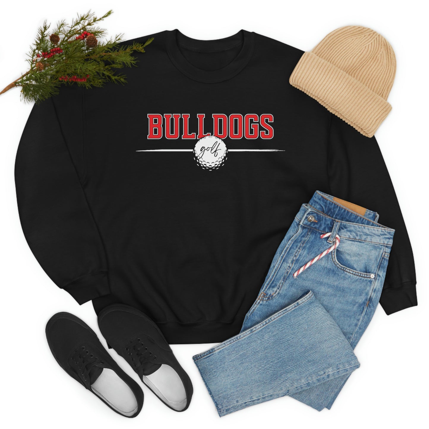 Cedartown Bulldogs Golf Gildan 18000 Unisex Heavy Blend Crewneck Sweatshirt