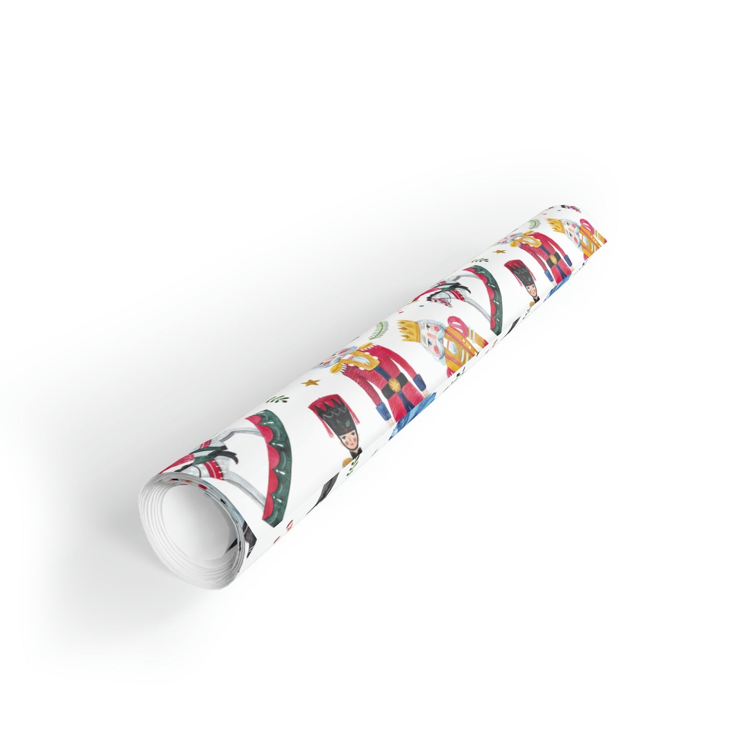 Nutcracker Theme Watercolor Christmas Gift Wrapping Paper Rolls, 1pc