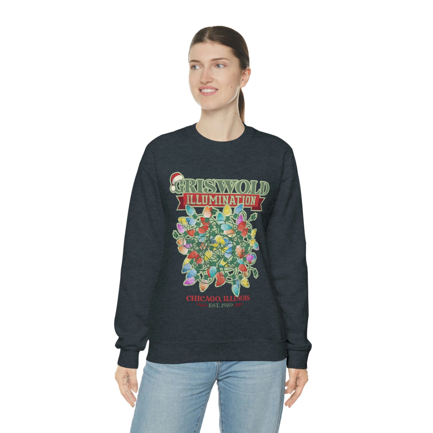 Griswold Illuminations Christmas Shirt Womens Unisex Heavy Blend Crewneck Sweatshirt