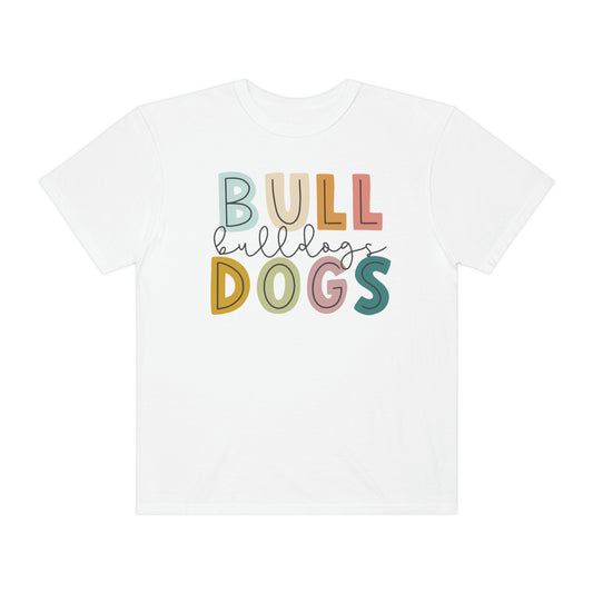 Bulldogs Colorful Spirit Wear Comfort Colors 1717 Unisex Garment-Dyed T-shirt