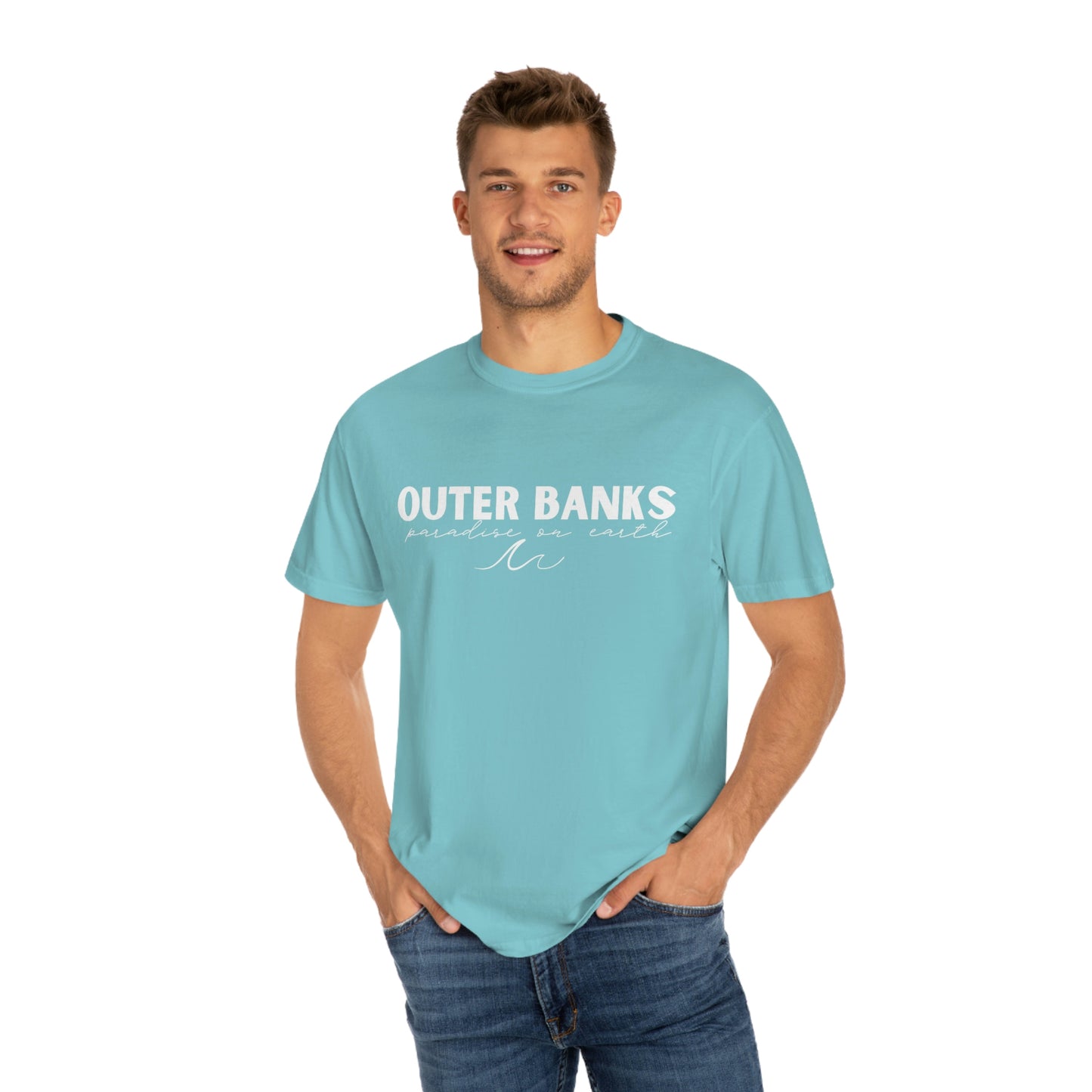 Outer Banks OBX Paradise on Earth Waves Comfort Colors 1717 Unisex Garment-Dyed T-shirt