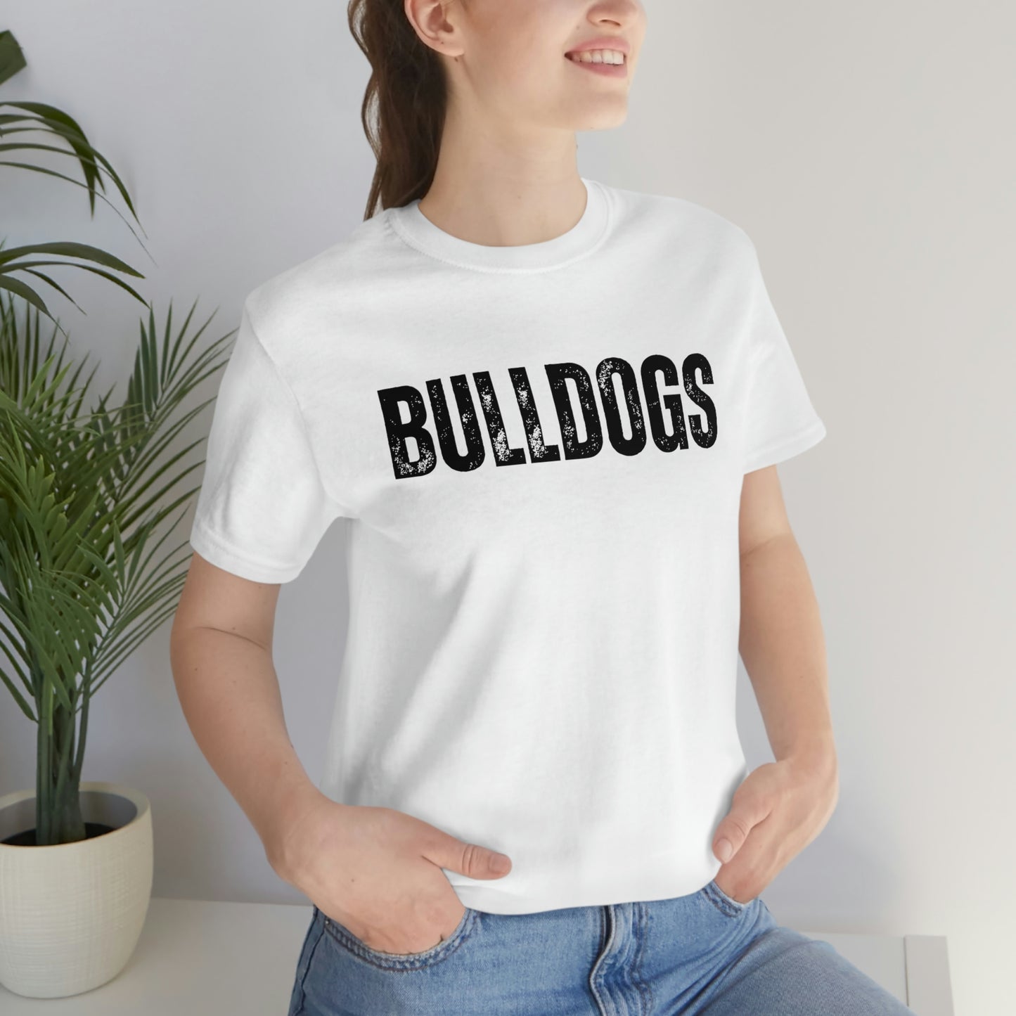 Bulldogs Women's and Men's Unisex Jersey Short Sleeve Tee Bella+Canvas 3001