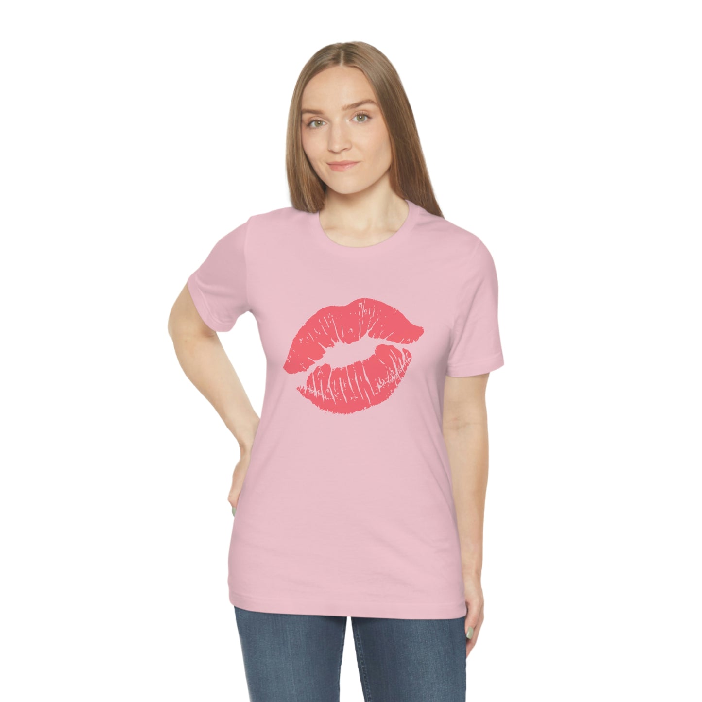 Valentine Kissy Lips Unisex Jersey Short Sleeve Tee