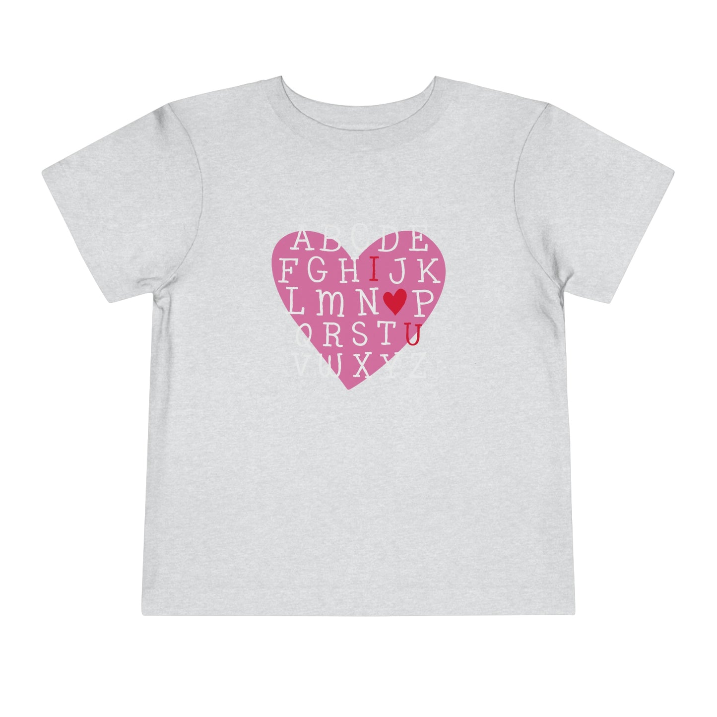 Alphabet Valentine's Shirt Bella+Canvas 3001T Toddler Short Sleeve Tee