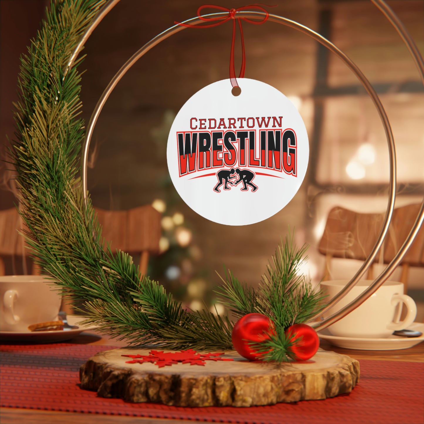 Cedartown Wrestling Metal Ornaments