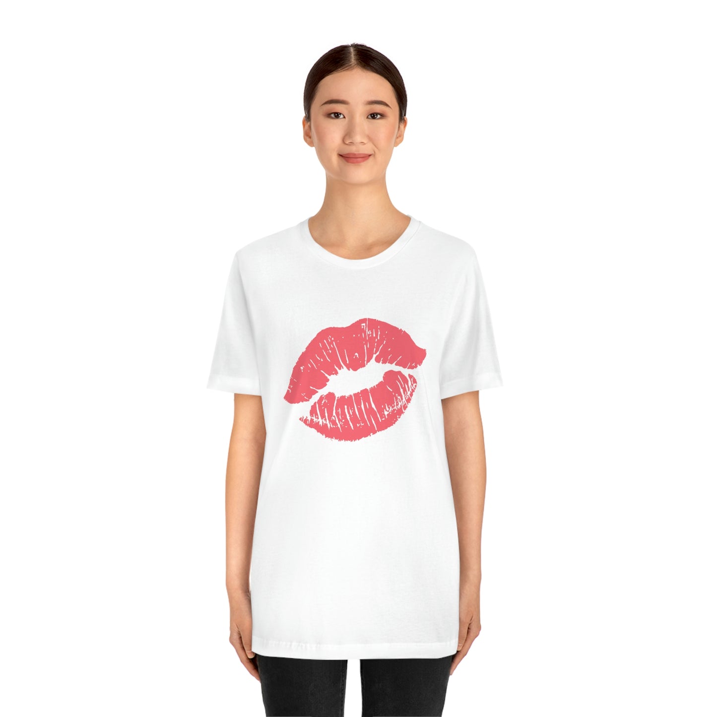 Valentine Kissy Lips Unisex Jersey Short Sleeve Tee