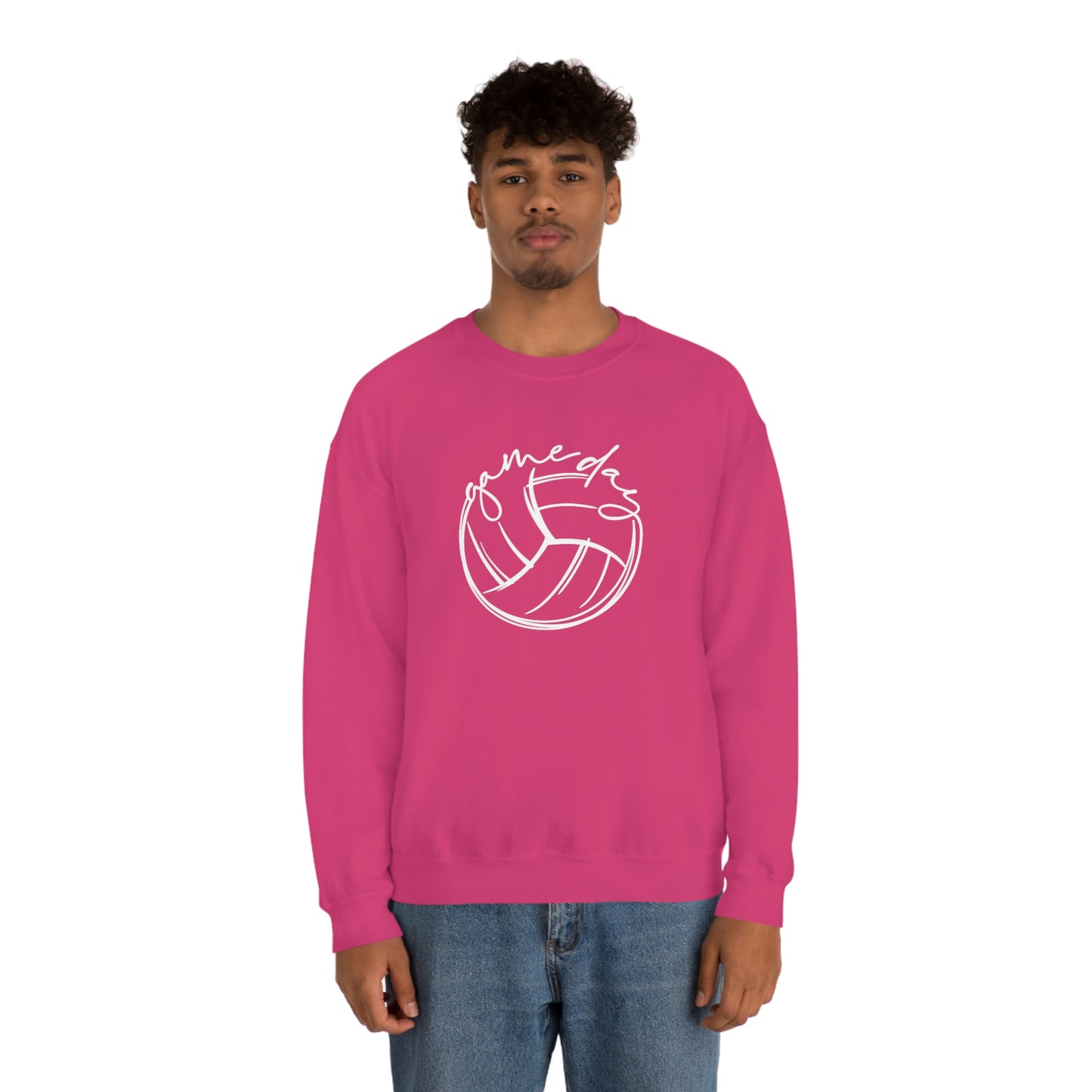 Volleyball Game Day Gildan 18000 Unisex Heavy Blend Crewneck Sweatshirt